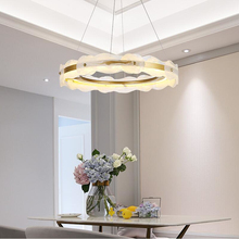 Современная Белая хрустальная люстра, светодиодная простая столовая лампа для гостиной, декоративная люстра 2024 - купить недорого