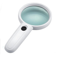 3X 2LED Light White Plastic Handle Jewelry Magnifier Magnifying Glass Reading  Loupe 6B-5 2024 - buy cheap