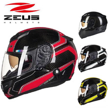 Capacete de motocicleta zeus com lentes duplas, capacetes de motocicleta feitos de fibra de carbono e 4 tipos de cores, taiwan, novo, 2019 2024 - compre barato