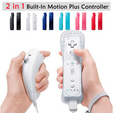 Встроенный Motion Plus нунчаки для Nintendo wii 2в1 комплект беспроводной геймпад джойстик контроллер пульт дистанционного управления игровой коврик аксессуары геймпад приставка игровая приставки игровые 2024 - купить недорого