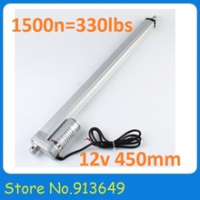 12V industrial linear actuator 450mm=18 inches stroke 1500N=150KG=330LBS load 5mm/sec speed DC micro linear actuator -Square 2024 - buy cheap