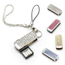 Crystal Ultra-Thin Waterproof Rotating Chain Usb Flash Drive 64GB Personalized Usb Stick Gift Pen Drive Pendrive 32GB 16GB 8GB 2024 - buy cheap