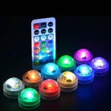 10Pcs  LED Submersible floralytes Remote Controlled waterproof candle Tea light RGB color change wedding Xmas lights 2024 - buy cheap