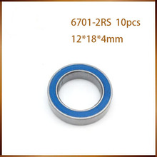 Rodamiento de bolas de presión sellado, de goma azul, ABEC-3, 6701-2RS 6701RS 12x18x4mm, 10 Uds. 2024 - compra barato