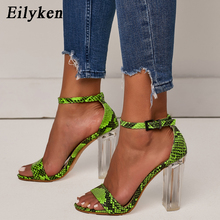 Eilyken 2021 New Summer Sexy high heels Sandals Peep toe Buckle strap Fashion Serpentine Green Sandals shoes For Woman size 42 2024 - buy cheap