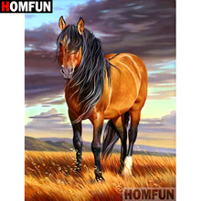 Homfun quadrado completo/broca redonda 5d diy pintura de diamante "animal cavalo paisagem" bordado ponto cruz 3d decoração de casa a10932 2024 - compre barato