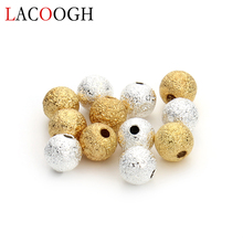 100pcs/lot Gold Color Silver Color Metal Matte Spacer Beads 4/6/8mm Copper Round Loose Charms Setting Beads for DIY Jewelry 2024 - buy cheap