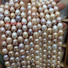 NEW Natural freshwater 10-11mm White, pink, purple Tiny Ring Teardrop  pearl loose beads 15" 2024 - buy cheap