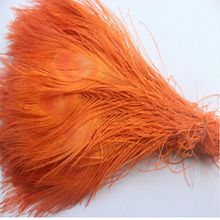 50 PCS/natural orange  peacock feathers in the eye, 10 to 12 inches of the peacock feather  free shipping wedding decoration 2024 - buy cheap