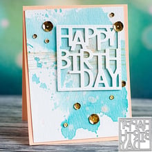 Happy Birthday Metal Cutting Die Stencil Template for DIY Scrapbooking Paper Album Card Making Craft Punch Square Frame Dies 2024 - buy cheap