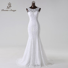 Free shipping Elegant and conservative beautiful lace mermaid Wedding Dress 2021 vestidos de noiva robe de mariage bridal dress 2024 - buy cheap