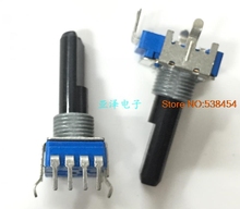5pcs RK11K 4-pin single-position potentiometer switch B10K axis length 23MM amplifier four-pin volume potentiometer switch 2024 - buy cheap
