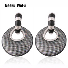 NeeFu WoFu Flash Leather Earring Dorp earring brand Oorbellen Printed rings for women orecchini Ear femme Large Brinco 2024 - buy cheap