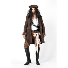 Роскошный пиратский костюм для взрослых мужчин, имитация Джека Спарроу, косплей-вечеринка на Хэллоуин, Пиратская одежда, Необычные костюмы 2024 - купить недорого