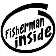 14.5CM*16CM Fisherman Inside Vinyl Decal Car Sticker Fishing Fish Hunting Bass Car Styling Accessories Black/Sliver C8-0122 2024 - buy cheap