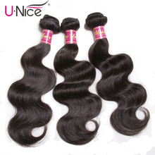 Unice Hair Malaysian Body Wave Hair Bundles 3PCS Natural Color 100% Human Hair Weave Extension Remy Hair 8-30 Inch 2024 - buy cheap