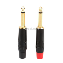 5pcs Full Copper Jack 6.5mm Audio Cable Connector Large Two-core Audio Plug 6.35mm Mono Microphone Plug 2024 - buy cheap