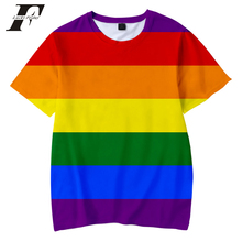 Rainbow 3d t shirt men/women hit hop Boy/girl kids streetwear tshirt LGBT Casual short sleeve t-shirt plus size 2024 - buy cheap