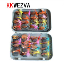KKWEZVA 32pcs with fly box fly fishing lure set Artificial bait trout fly fishing lures fishing hooks tackle Insect bait 2024 - buy cheap