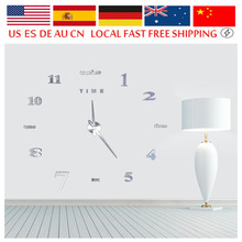 New Style Clock Watch Wall Clocks DIY Large Wall Clock Sticker Kit 3D Acrylic Mirror Stickers Home Decoration Living Room 2024 - buy cheap