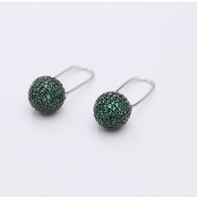 Bilincolor green vintage earring special design ball women earrings female 2024 - buy cheap