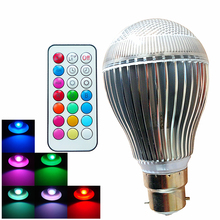 2015 Isunroad 9W B22 RGB LED BULB Lamp Light With 21 keys Remote Control ,2 Million Colors Free Shipping for Home party Lighting 2024 - buy cheap