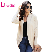 LIVA GIRL Open Front Knitted Sweater Women Casual Solid Autumn Winter Long Sleeve Open Cardigans Sweaters Ladies Coat Outerwear 2024 - buy cheap