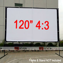 120 дюймовый 4:3 матовый белый портативный складной тканевый материал рамка люверсы проекционный экран для любых проекторов HD кино 2024 - купить недорого