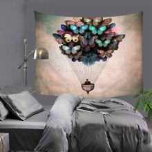 Tapiz indio hippie, mandala de pared, colcha Bohemia colgante, decoración de dormitorio, tapices, flor, mariposa, Alfombra de pared, 51x60 pulgadas, LZE54 2024 - compra barato