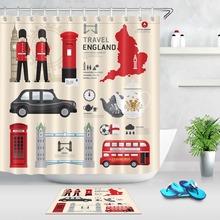LB Travel England Car And Bus Extra Long Shower Curtain Liner European Style Bathroom Waterproof Fabric For Art Bathtub Decor 2024 - buy cheap