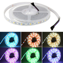 Tiras de luz com 5050 leds rgbw, faixa flexível de 5m à prova d'água dc12v smd 60leds/m 300 leds rgb + luz branca frete grátis