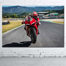 Мотоцикл Ducati спортивный велосипед картина стены художественный постер картина ткань печать декоративные картины для декора комнаты 2024 - купить недорого