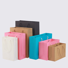 100pcs 5 Colors New High Quality Kraft Paper Bag With Handles Festival Gift Bag For Wedding Birthday Party Jewelry Paper Bags 2024 - buy cheap