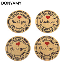 80pcs Hand Made With LOVE Thank You Scrapbooking Kraft Paper Labels Envelopes Stickers and Gift Packaging Seal Seals Sticker 2024 - buy cheap