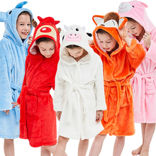 Новый фланелевый детский халат для мальчиков и девочек пижама из кораллового флиса одежда для сна зимнее полотенце с капюшоном Халаты Детская Пижама Халат 2024 - купить недорого