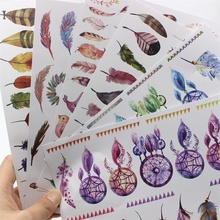 Самоклеящаяся бумага с перьями для рукоделия, украшения для изготовления открыток 2024 - купить недорого