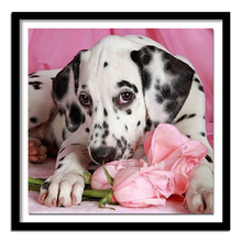 Полноквадратное сверло Алмазная Вышивка Цветы собака рукоделие вышивка крестиком diy Алмазная картина животное картина стразами 2024 - купить недорого