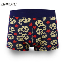 Fashion Young Man Modal Skull Cartoon Underwear High Elasticity Breathable Soft Personality Boxers Thin Male Underpants 2024 - buy cheap