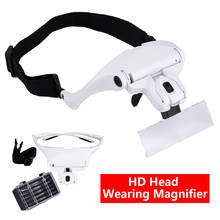 1.0X 1.5X 2.0X 2.5X 3.5X Adjustable 5 Lens Loupe LED Light Headband Magnifier Glass LED Magnifying Glasses With Lamp 2024 - buy cheap