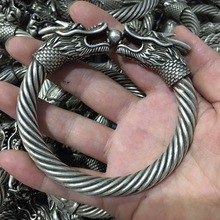 Pulsera de plata de doble dragón hecha a mano, pulsera de plata Miao, con características nacionales, nuevo envío gratis 2024 - compra barato