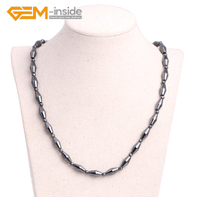 6x12mm Natural Magnetic Black Hematite Beaded New Fashion Necklace 19 Inches Gifts Wholesale Free Shipping GEM-inside Hot!! 2024 - buy cheap