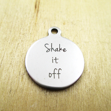 10pcs/lot-shake it off stainless steel charms Laser Engraved Customized DIY Charms Pendants 2024 - buy cheap