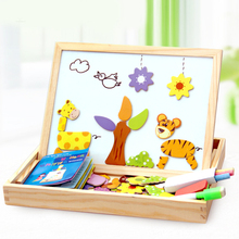 Wooden Magnetic Puzzle Toys Children 3D Puzzle Figure/Animals/ Vehicle /Circus Drawing Board 5 Style Learning 100Pcs Wooden Toy 2024 - buy cheap