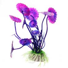 Fashion Purple Artificial Aquarium Decorations Plants Fish Tank Grass Flower Ornament Decor Aquatic Animals Accessories 2024 - buy cheap