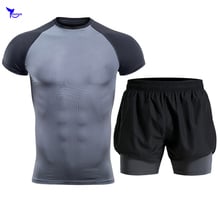 Buy Quick Dry Men's Running Sets Running Suit Men Compression Wear Gym  Tracksuits Mens Sports Suits Summer Fitness Sportswear Cloths in the online  store Psvteide Moonlight Store at a price of 15.68