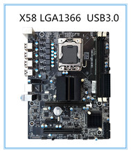 Placa base x58 con USB3.0 y compatibilidad de puertos, ecc ram LGA 1366 DDR3, placa principal ATX 2024 - compra barato