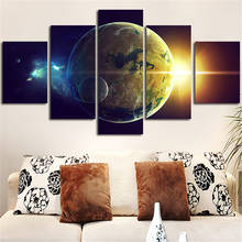 2017 Wall Art Modular Picture Light ToThe Earth 5Planes Unframed Canvas Art For Living Room Artwork Paint Printed Home Decor 2024 - buy cheap
