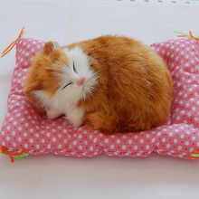 small cute simulation yellow cat toy polyethylene & furs sleeping mat cat model gift about 14x11cm 0380 2024 - buy cheap