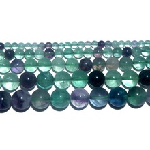 Wholesale Natural Stone Fluorite Round Loose Beads 4 6 8 10 12 MM Pick Size For Jewelry Making DIY Bracelet Necklace Material 2024 - buy cheap