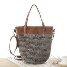 Bolsa de palha simples, bolsa estilo chinês mensageiro de ombro portátil três bolsas de viagem para praia 2024 - compre barato